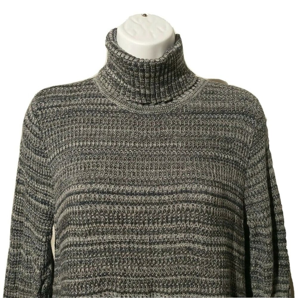 Eight Eight Eight Women's Medium Gray Long Sleeve Cowl Neck Tunic Sweater Cotton
